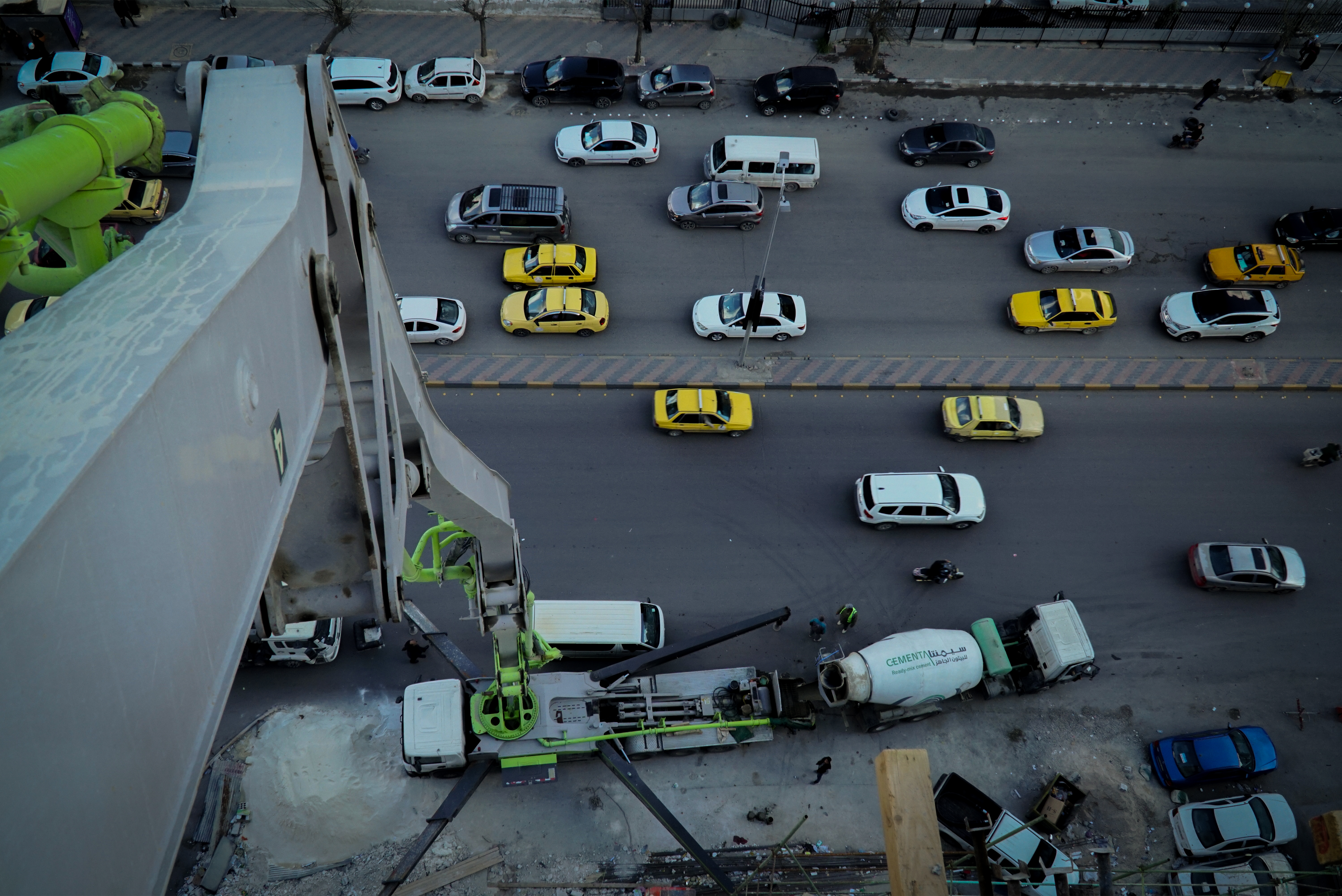 Aerial concrete pumping operation by Cementa